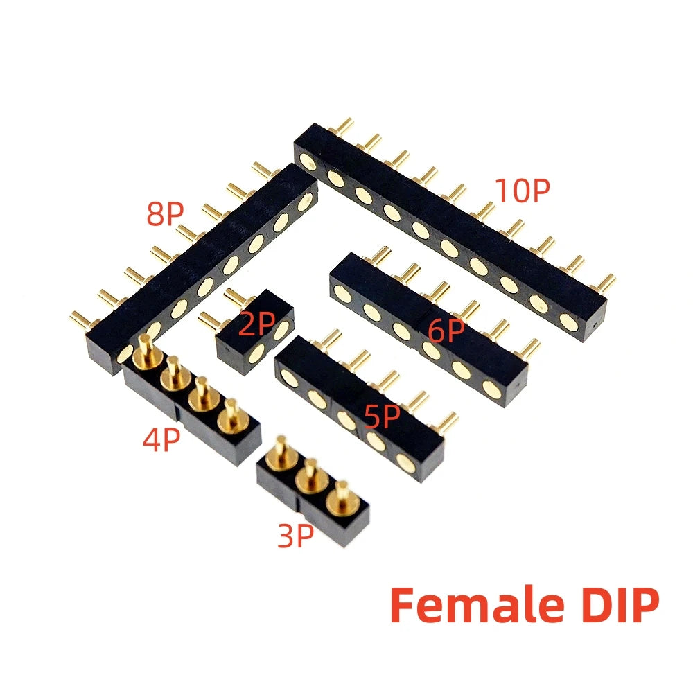 5 Pcs SMD Spring Loaded Pin Pogo Connector 2 3 4 5 6 7 8 10 Position Battery Contact 7.0mm Height 2.54 Grid Pad Modular Header