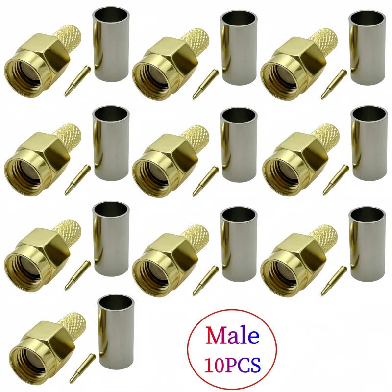 10pcs/lot SMA Male Plug SMA Female RP SMA Male Female Connector Crimp for RG58 LMR195 RG142 RG400
