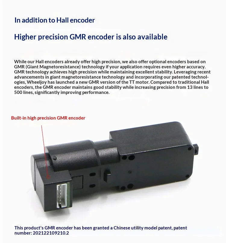 High Quality TT Motor DC Gear Motor Metal Output Shaft High Precision Encoder with Protective Shell