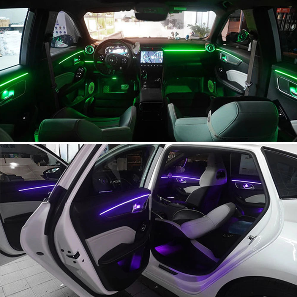 Symphony Car Ambient Lights Kit 18 in 1 LED Interior RGB APP Control Acrylic Guide Strip Light Auto Atmosphere Lamp