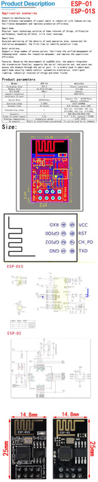 ESP8266 ESP-01 Serial WiFi Wireless Adapter Module 3.3V 5V Esp01 Breakout PCB Adapters Compatible For arduino
