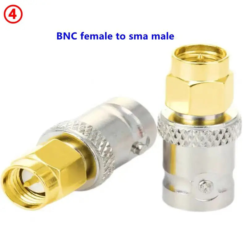 2PCS SMA To BNC Q9  Male Female Disc RF Adapter Center Flange&Bulkhead Connector 50ohm Wire Terminals Brass Nickel Plating