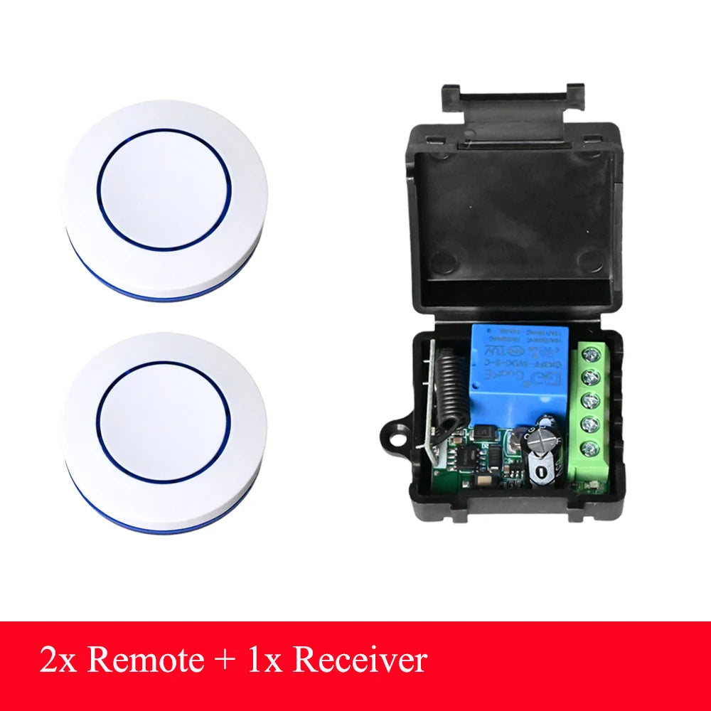 CENFAYA DC 6V 9V 12V 24V Wireless RF Relay Module Remote Control Switch 433Mhz Round Button Kit for LED Lamp Bulb Gate Door Fan