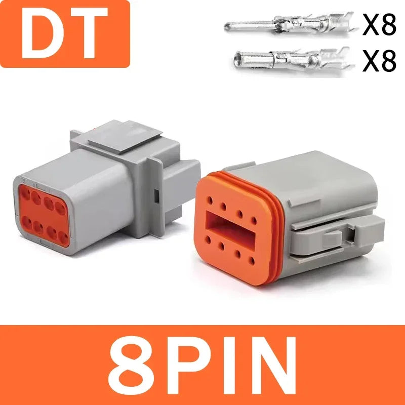 Deutsch DT/DTM/DTP/DTF Multi-Pin Waterproof Connector | 22-14AWG Sealed Plug for Heavy Duty Truck & Bus Electrical Systems