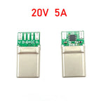 PD100W USB 3.1 Type-C 7Pin Connector Male Receptacle Adapter to Solder Wire Cable 20V 5A High Current Support PCB Board