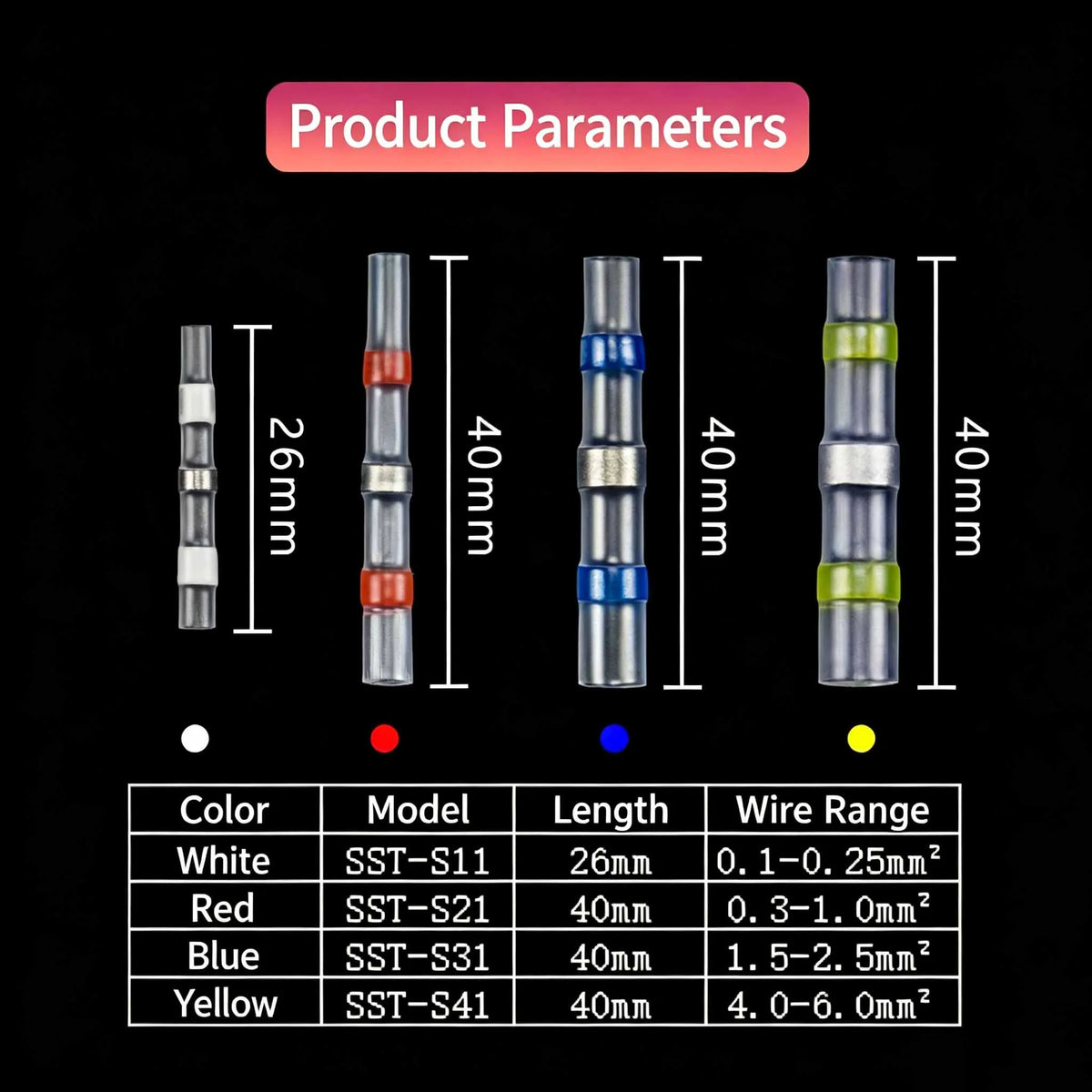 IP67 Waterproof Solder Seal Heat Shrink Wire Connectors Welding Ring Electrical Equipment Cable Connection Heat Shrink Tube