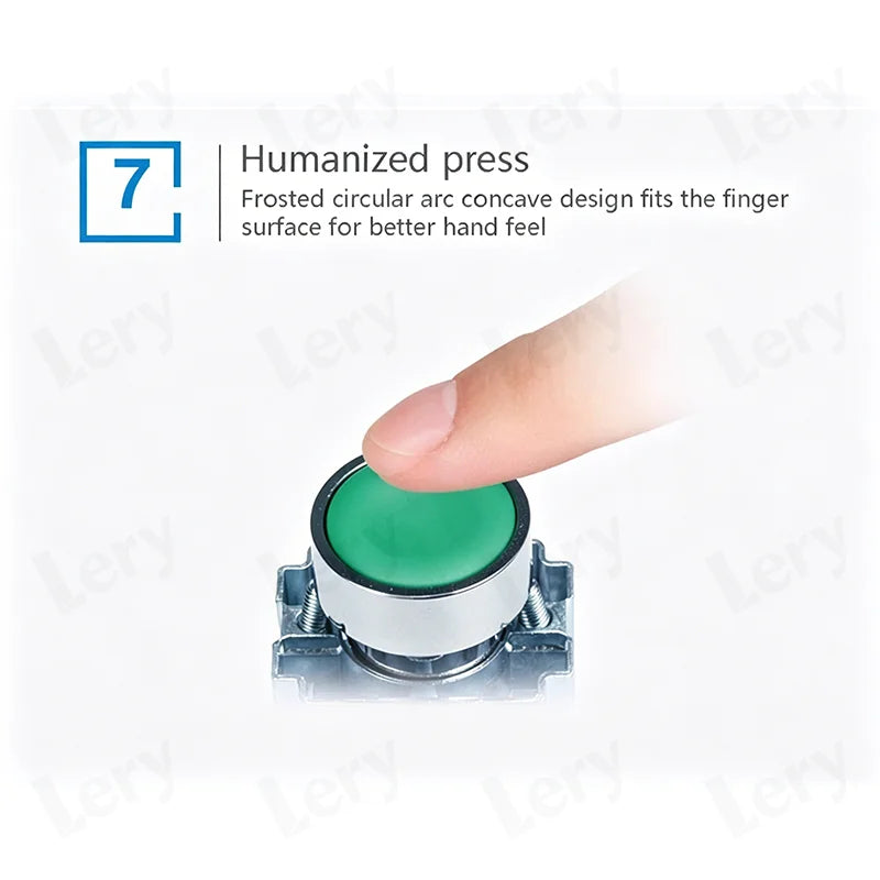 1Pcs XB2-BG21 XB2-BA31 XB2-BS54 22mm Knob Key Start Inching Power on Button Switch Self Reset Small Mushroom Head Emergency Stop