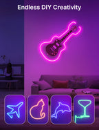 (EU PLUG) LED Neon Strip Light,5-30M Neon Rope With App 44key Remote Control For Home Decor Fairy Lighting