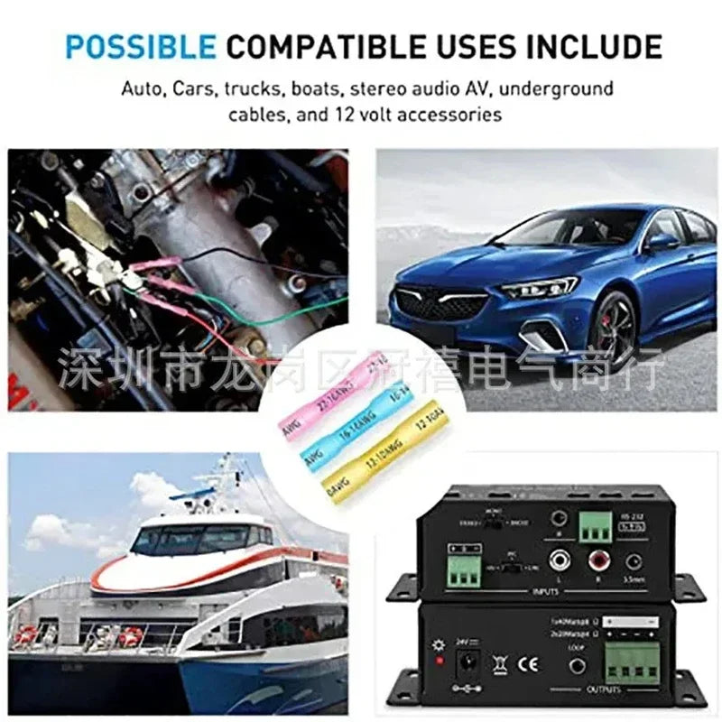 20/50/100/200PCS AWG 24-10 0.3-6.0mm2 Waterproof Insulated Automobile Wire Cable Crimp Terminals Heat ShrinkButt Wire Connectors