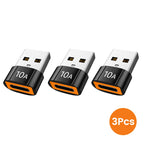 10A USB 3.0 To Type C Mini Fast Transfer USB Type C Female To USB PD Adapter Suitable for Mobile Computer Car Charger Converters