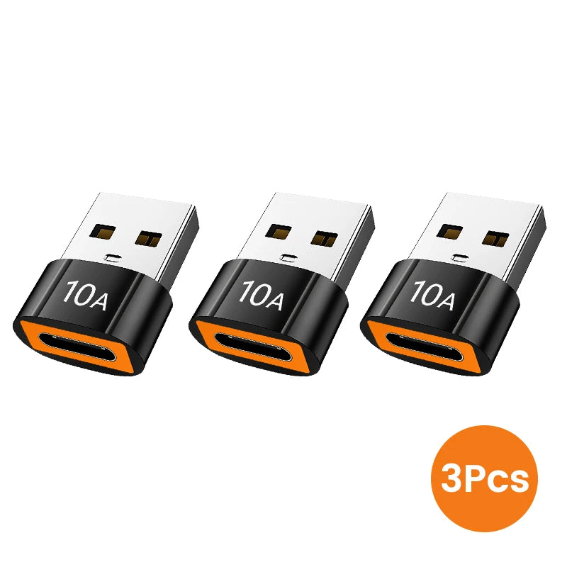 10A USB 3.0 To Type C Mini Fast Transfer USB Type C Female To USB PD Adapter Suitable for Mobile Computer Car Charger Converters