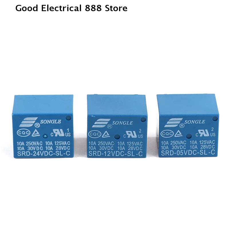 【GE】10pcs SRD Series Relays SRD-05VDC-SL-C SRD-12VDC-SL-C SRD-24VDC-SL-C DC High-Quality 5 Pins 12V Relay Set for Electronics
