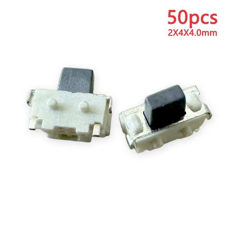 50PCS 2X4 Mini With Pillar Side Press Type Tact Switch 2*4*3.0/3.2/3.3/3.4/3.5/3.8/4.0mm DC12V 50mA Tablet MP3 Accessories