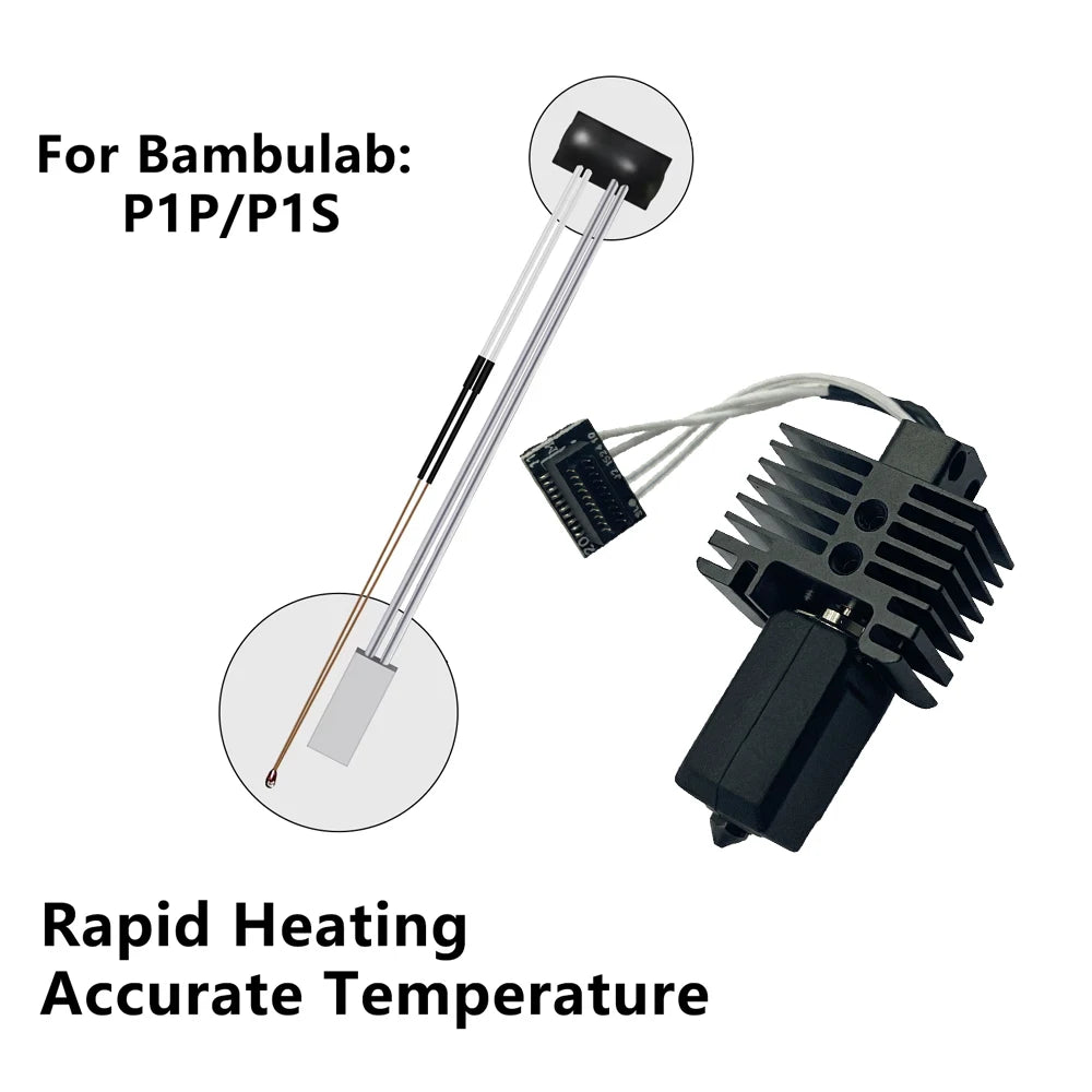 V2 Hotend Assembly For Bambu Lab P1S X1 X1C P1P With Heater Cartridge Thermistor 0.4 Nozzle Bambulab Hot end Extruder Accessorie