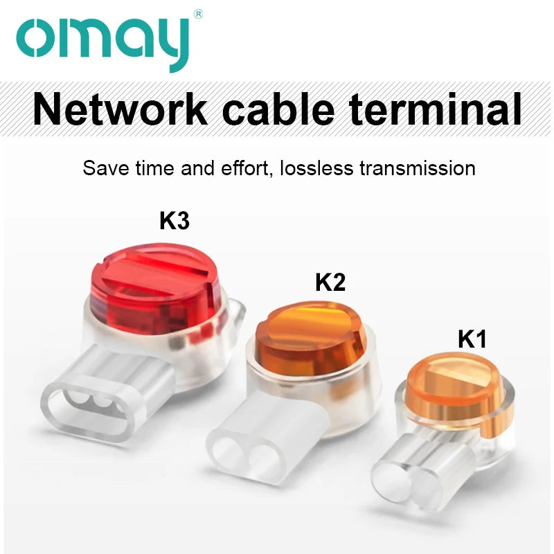 K1 K2 K3 Connector Crimp Connection RJ45 RJ11 Waterproof Wiring Ethernet Telephone Cable Cord Network Terminals 500/1000pcs