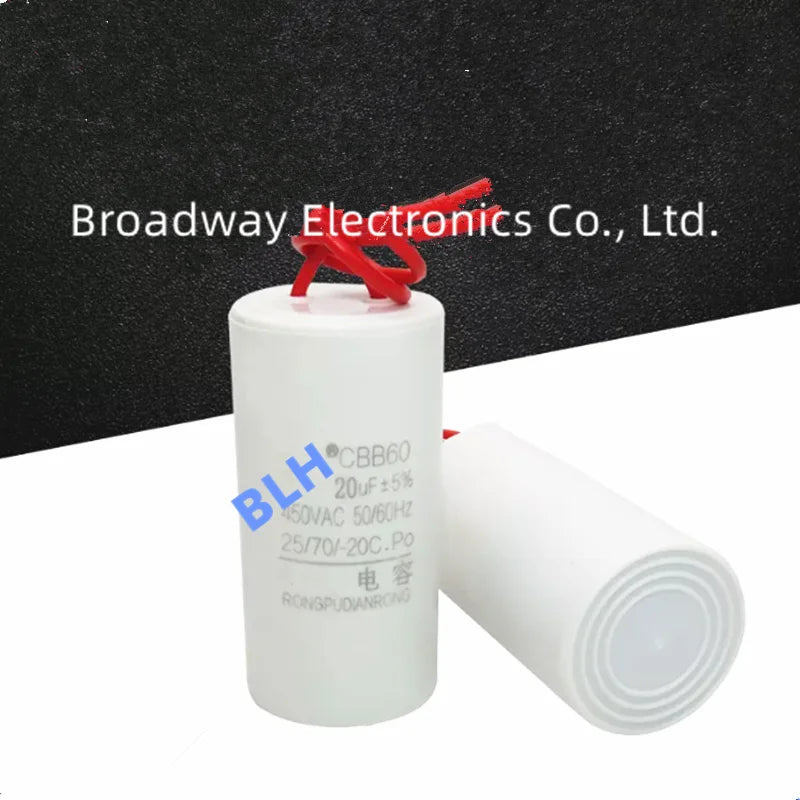 CBB60 450V Motor Washing Machine Dehydrator Water Pump Starting Capacitance 20UF 25UF 30UF 35UF 40UF 45UF 50UF 55UF 60UF 70UF