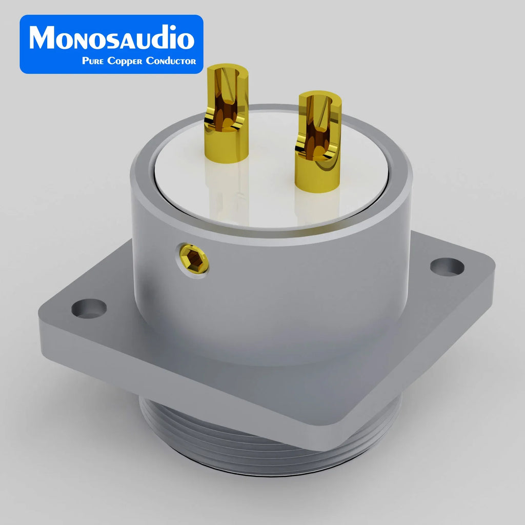 Monosaudio Pure Copper 2pin GX16 Male Socket Chassis GM16 24K Gold Plated Micro Male Connector