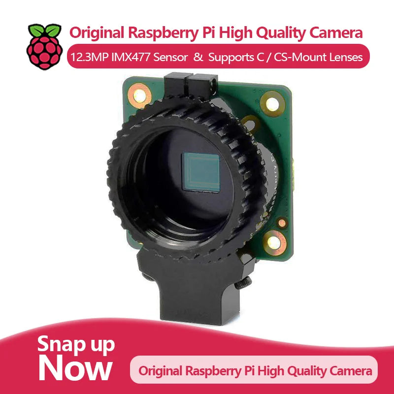 Original Raspberry Pi High Quality Camera, 12.3MP IMX477 Sensor, High Sensitivity, Supports C-Mount and CS-Mount Lenses