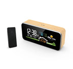 Wireless Weather Station Wooden Alarm Clock Digital Thermometer Humidity Temperature Wireless Sensor Home TimeWatch Desktop