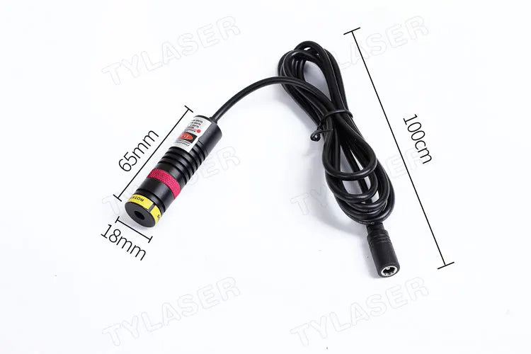 660nm Red Laser Module D18×65mm Square 10×10 Grid Focusable DOE 10mW-150mW for Wood Stone Positioning