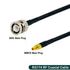 RG-174 Coaxial Cable Q9 BNC Female Waterproof to MMCX Male Connector Crimp Wire Terminal RF Jumper Pigtail Line For Wifi Card