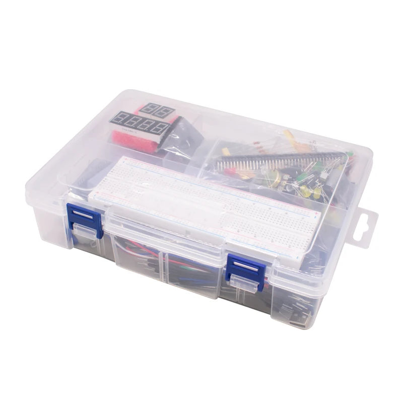 Complete Starter Kit for Arduino Uno R3, Includes Uno R3 Board, Breadboard, Motors, LCD, Sensors & Accessories