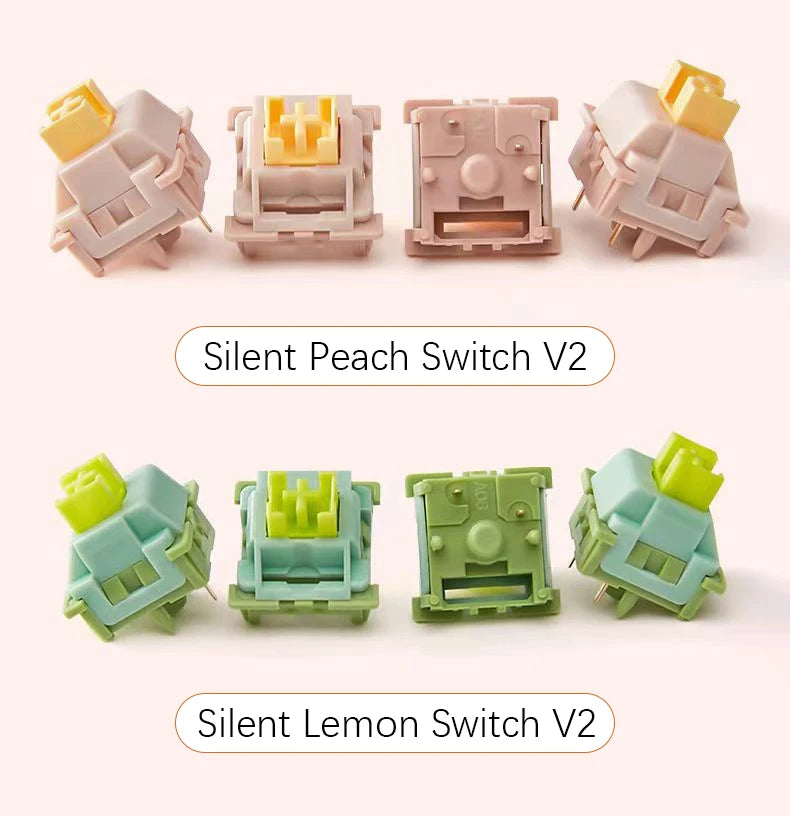 Outemu Silent Peach V2 Switch Lubed Silent Lemon V2 Switches Mechanical Keyboard Linear Tactile 5Pin Paragraph Axis Hot Swap DIY