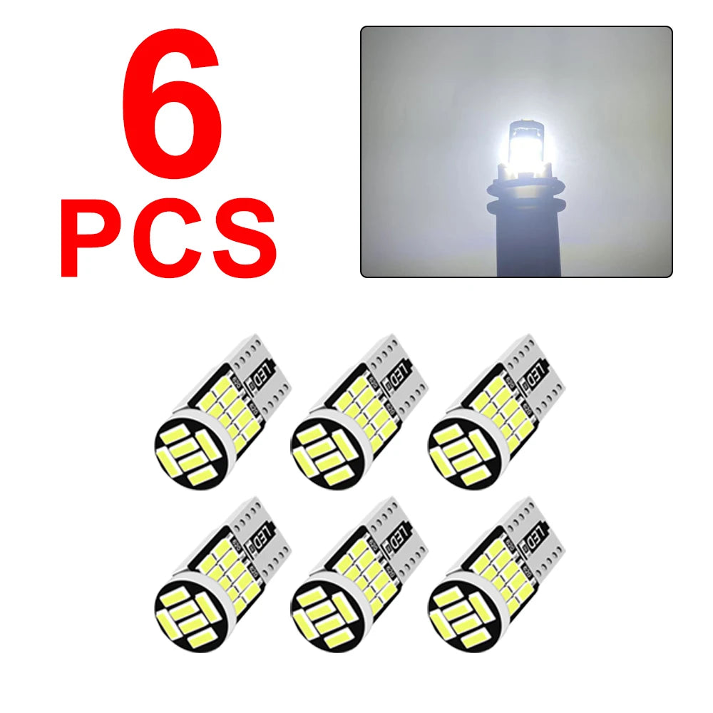 2/4/10/20 PCS T10 W5W LED Bulbs Canbus 12V 4014-26SMD 6500K White Car Interior Dome Reading Door Map Trunk License Plate Lights