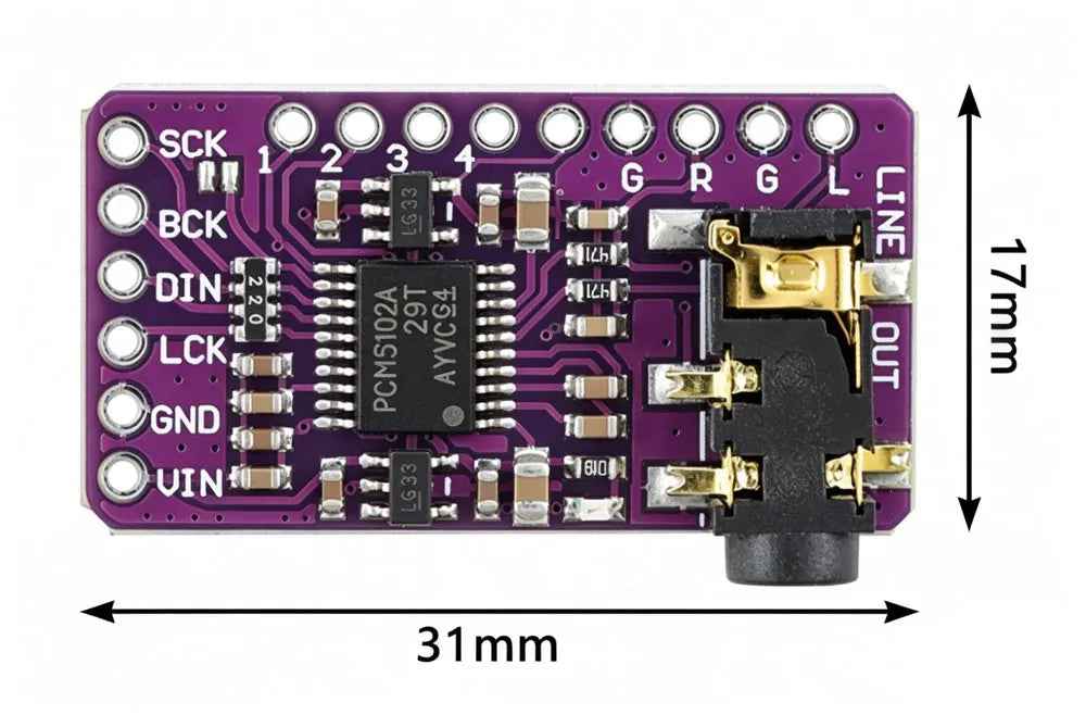 1pcs Interface I2S PCM5102A DAC I2S Player Module High quality lossless digital audio DAC decoding board GY-PCM5102 Audio Board