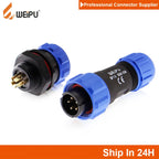 WEiPU SP13 Plastic M13 Waterproof Circular Power Plug Socket Wire Joint Connector 2 3 4 5 7 9Pin for Solar Audio Visual System