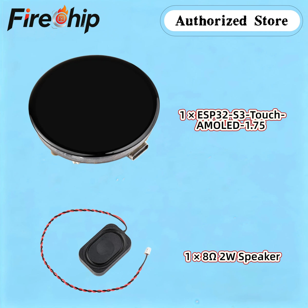 Waveshare 1.75inch AMOLED Round Touch Display ESP32 S3 Development Board 32 Bit LX7 Dual Core Processor ESP32 with Display