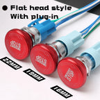 1PCS 16mm19mm22mm Metal Emergency Stop Button Switch Waterproof Mushroom Head Self-locking 3Pins 1NO1NC 6Pins 2NO2NC