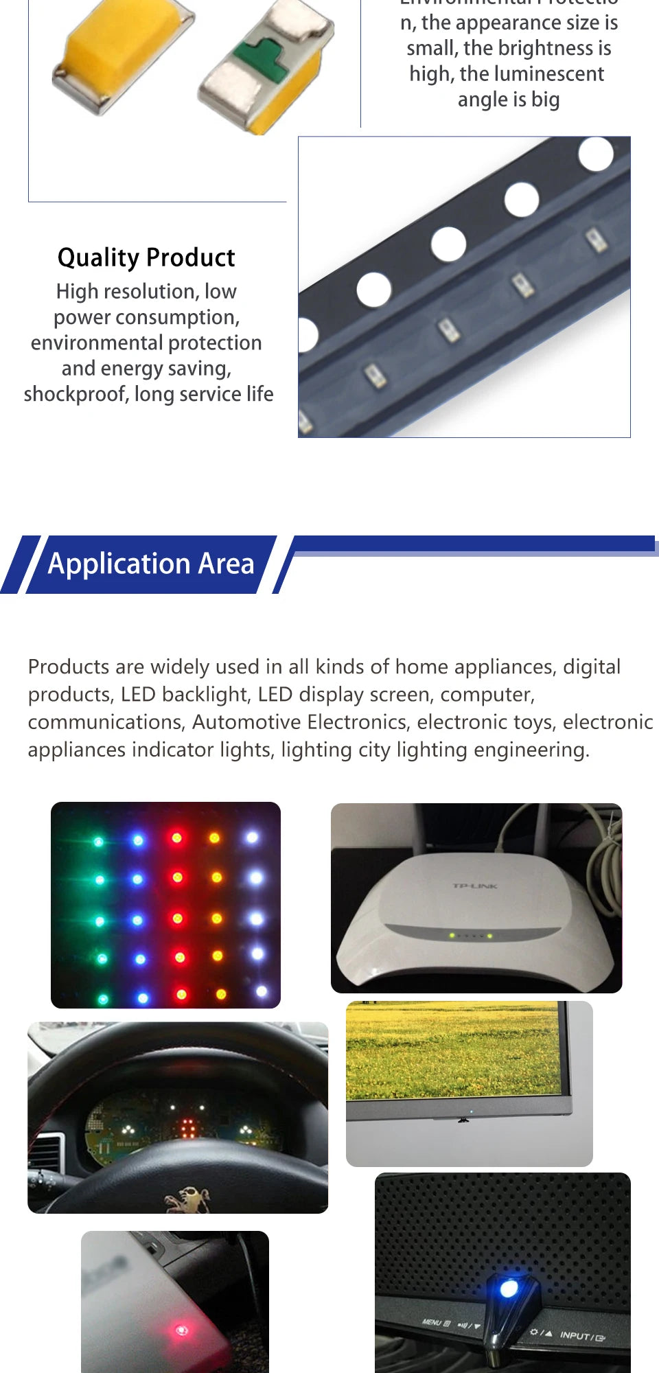 SX 100pcs 0402 SMD LED Electron Component Red Blue Yellow Warm White Green Orange Purple RGB Ice Blue High Light Emitting Diode