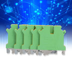 50Pcs Grounding Terminal Pure Copper DIN Rail Mounted Earth Terminal Block Yellow Green TYP USLKG‑3