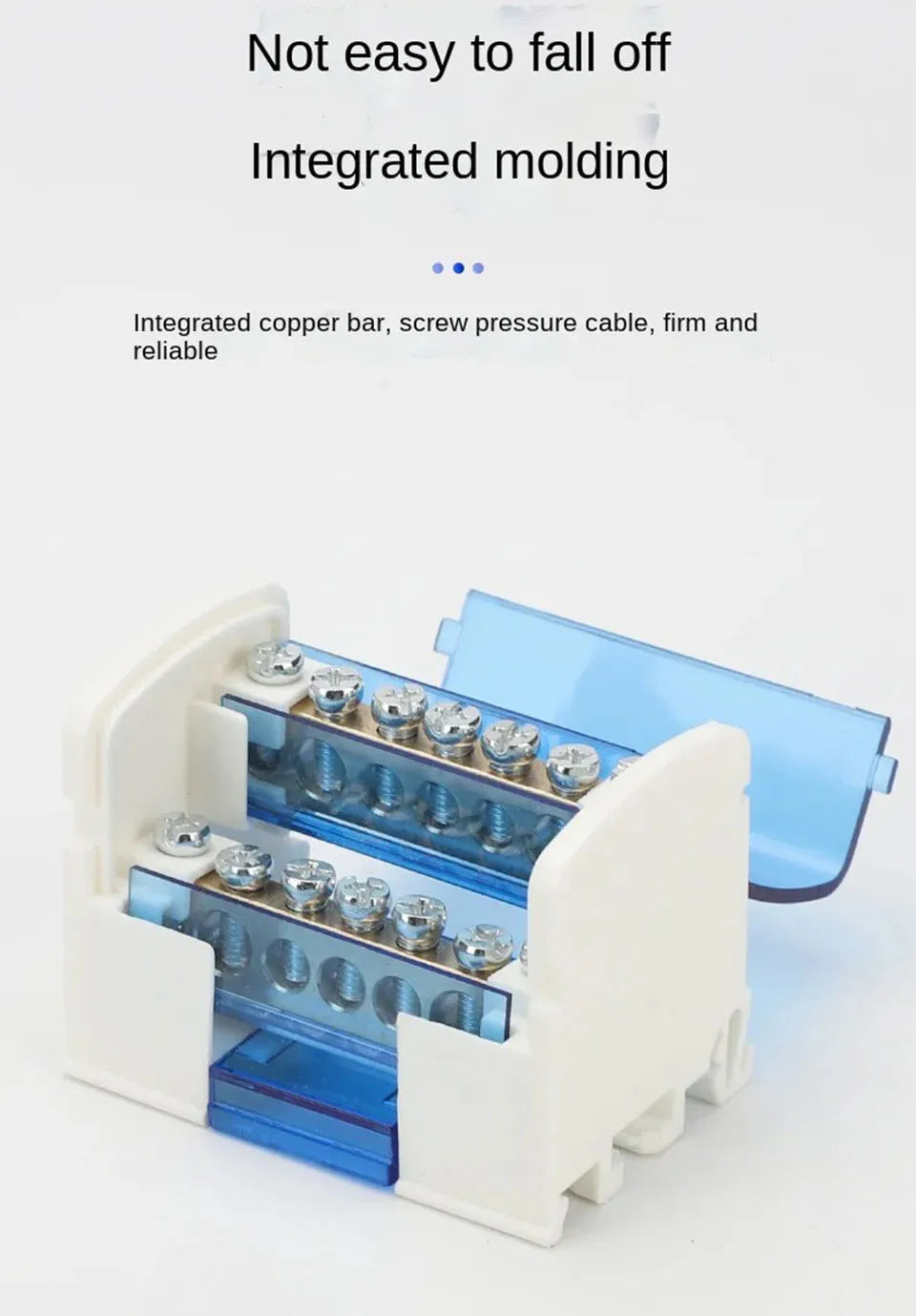 Din Rail Terminal Block NHC01 Series Power Distribution Box Junction Box 207/211/215/407/415 Modular Zero Line Neutral Copper