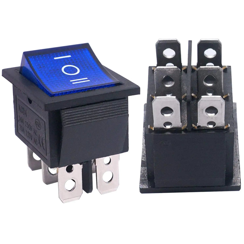 10pcs 15/30A 250V KCD2 KCD4 Rocker Switch DPST 4 Pin Red Lighted 120V Rocker Toggle Switch ON Off Heavy Duty