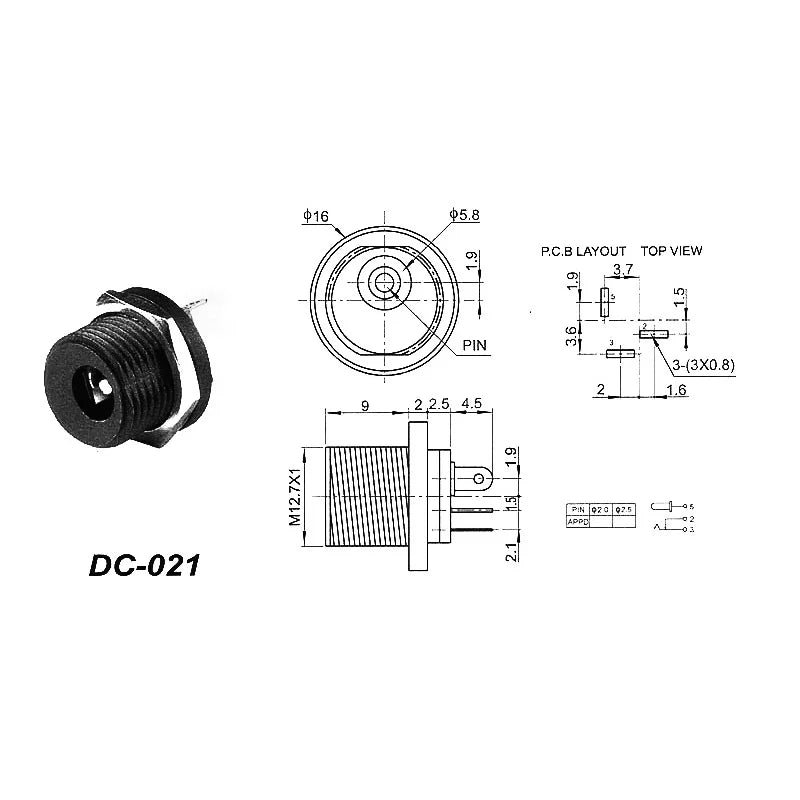 DC002/004/DC005/015 Power Socket 3.5x1.3mm 5.5x2.1mm 5.5x2.5mm DC Power Socket USB Three-Leg Direct Plug Socket Female Connector
