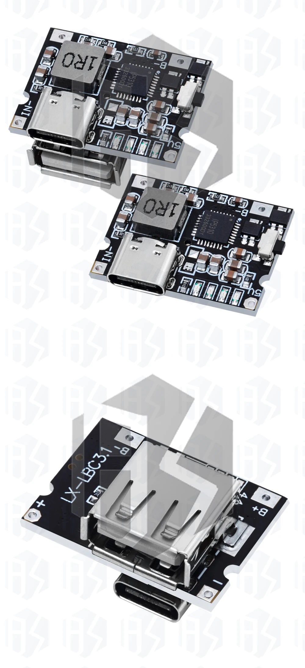 IP5310 Type-C USB-a 5V 3.1A Boost Converter Step-Up Power Module Power Bank Accessories With Switch LED Indicator