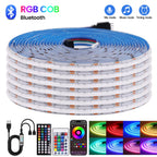 5V RGB COB LED Strip 576LEDs/m Bluetooh App IR Remote Control USB RGB LED Strip Flexible Tape for TV Backlight Room Decoration