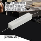 (FDDT) 5 Pcs 10W Watt 15 ohm 5% Wirewound Ceramic Cement Resistor