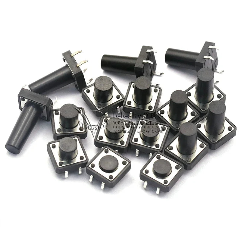 20PCS 12x12mm X4.3/5.5/6/7/8/9/10mm Micro Push Tact Switch 4pin Touch Button Mini Tactile Pushbutton Toggle Pcb Momentary Switch