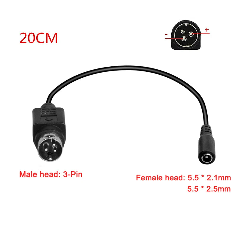 DC Power Supply Adapter Cable 5.5 X 2.1mm Female to MINI DIN 3 Pin / 4 Pin Male For SATO TG-5011-19V-ES TV LCD VCR Lead Wire