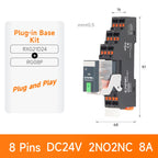 ENMG RXG Slim Power Relay 12A 24VDC/220VAC Coil, DIN Rail Mount Industrial Relay for PLC Control System