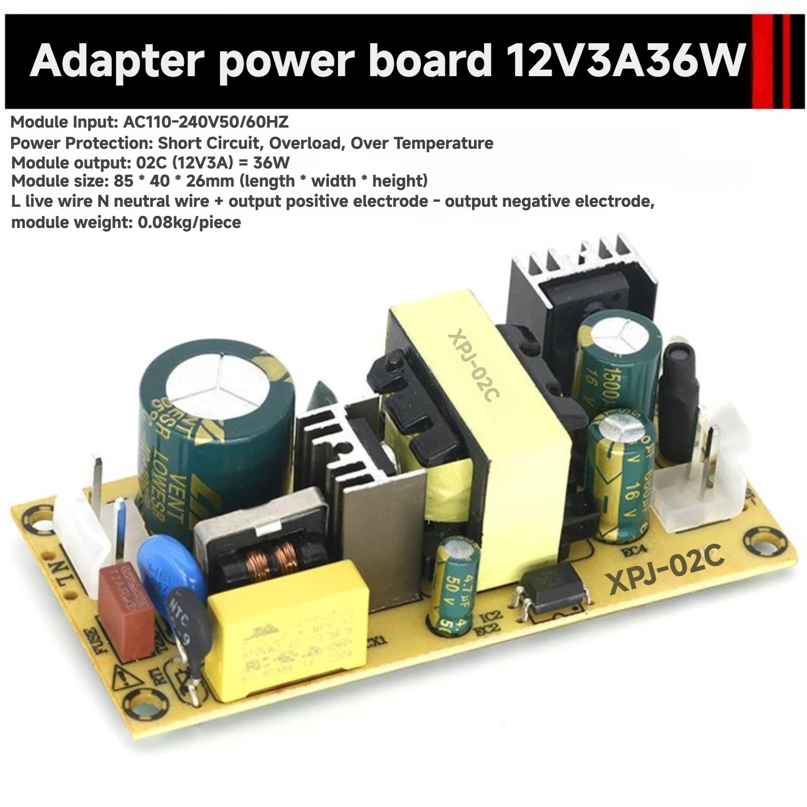 AC-DC Power Supply Module 12V 2A 3A Precision Buck Converter AC 220v to 12V 24V Power Adapter 18W 24W 36W Step Down Transformer