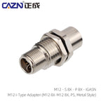 Industrial M12 Waterproof Connector 8-Pin Core to RJ45 X-Coded Straight Angled Socket for Networking And Electronics