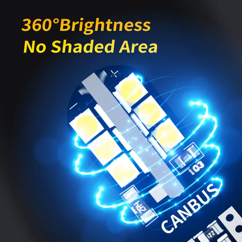 Car Signal Bulbs W5W WY5W 192 194 168 3030 24SMD LED T10 Super Bright 600LM Colors Options for Car Turn Signal Brake Stop Lights