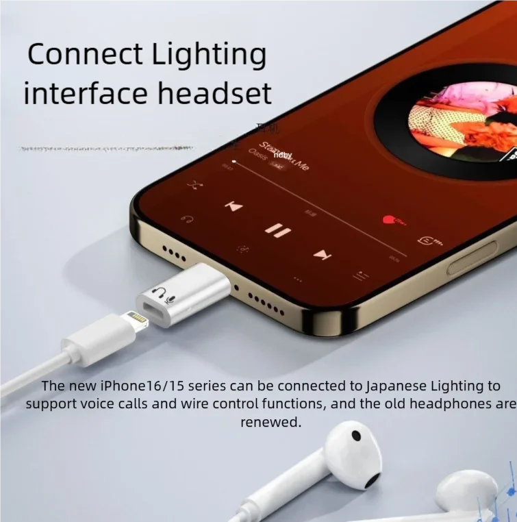 USB C To 8 Pin Adapter Type C To 8 Pin Audio Converter Headphone Earphones Converter for iPhone 15/16 iPad MacBook Type C Phone