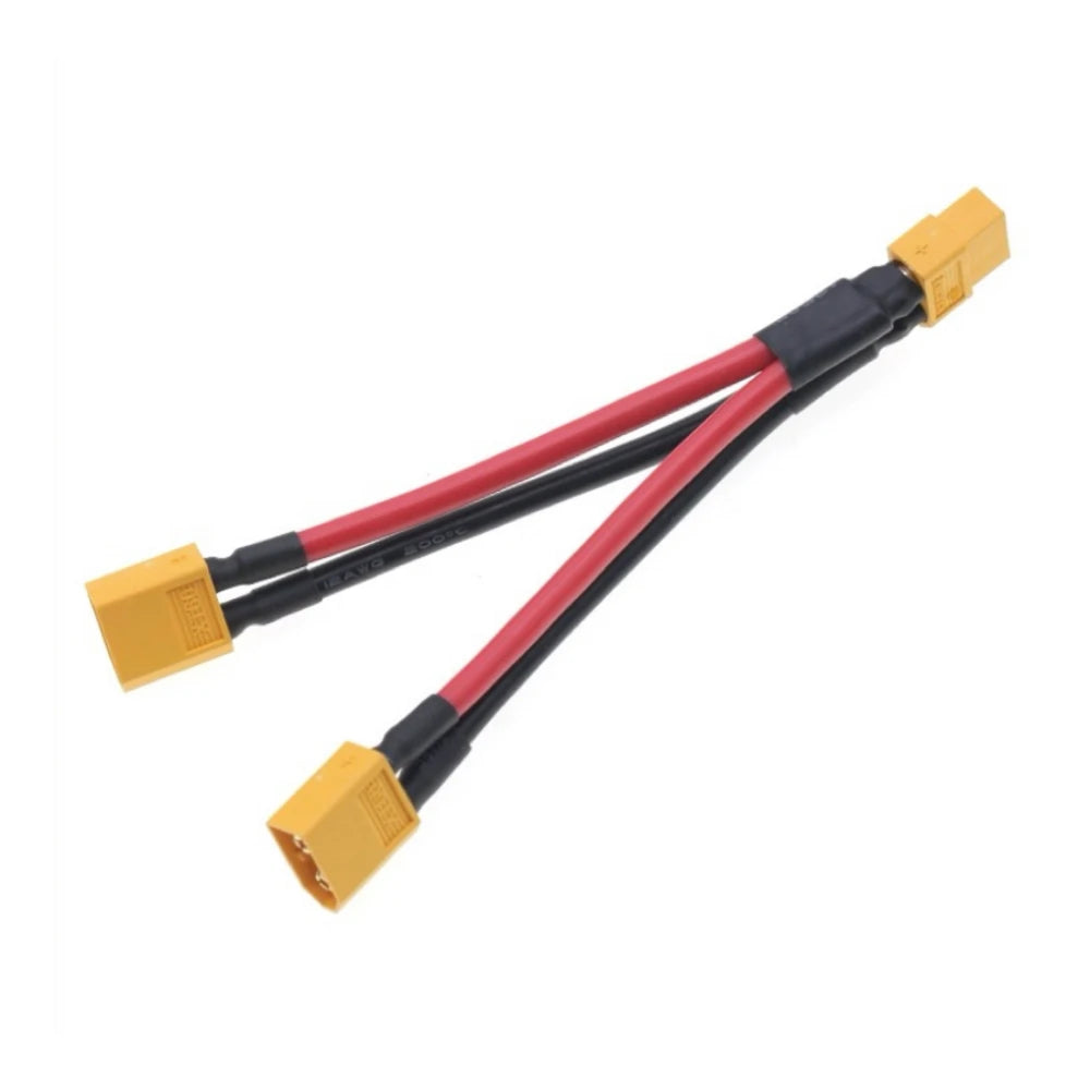XT60 Parallel Battery Connector Male/Female Cable Dual Extension 1to2/1to3 12AWG/14AWG Silicone Wire 10CM for RC Battery Motor