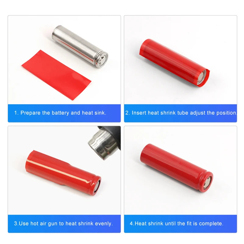 50 ~ 2000pcs PVC Heat Shrink Tubing 18650/21700/26650 Lithium Battery Films Pre-cut Shrinkable Sleeve Protect for Batteries Wrap