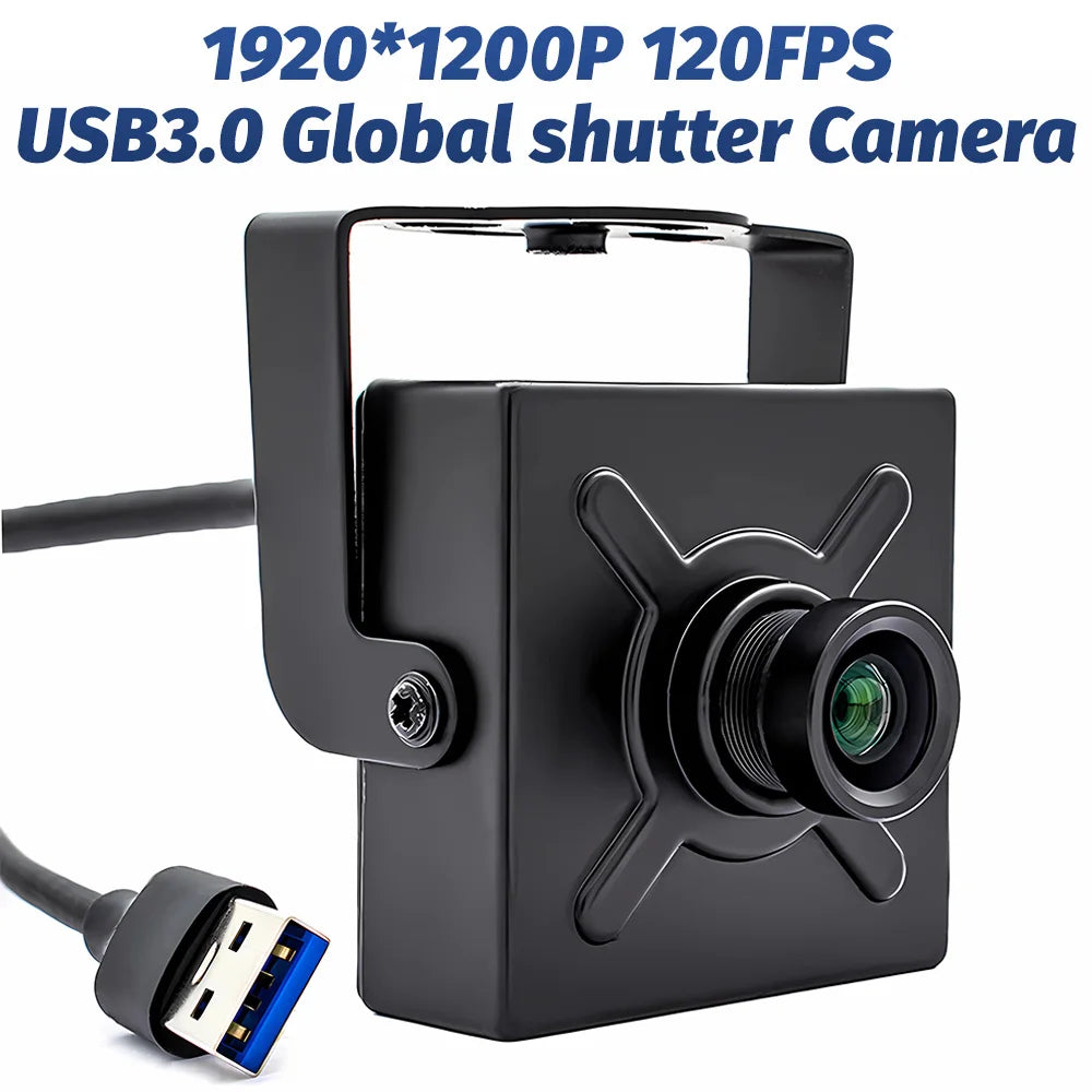 2.3MP 120FPS Global Shutter USB3.0 Camera Industrial Metal Box With No Distortion Lens Plug Play For High Frame Rate Video Live